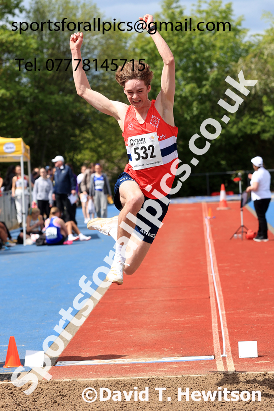Long Jump, 2026 North Eastern Track and Field Champs, Shildon, County Durham. Photo: David T. Hewitson/Sports for All Pics